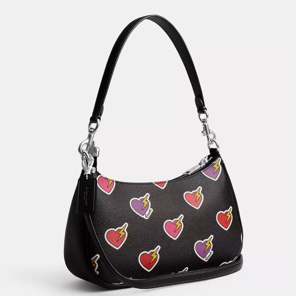 🩶SALE !!!  COACH TERI SHOULDER BAG WITH HEART BOLT PRINT -  NEW IN PACKAGING🩶 - Picture 2 of 4